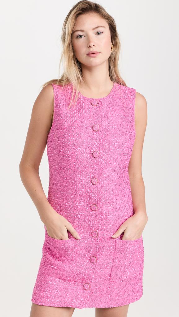 Endless Rose Sleeveless Tweed Mini Dress