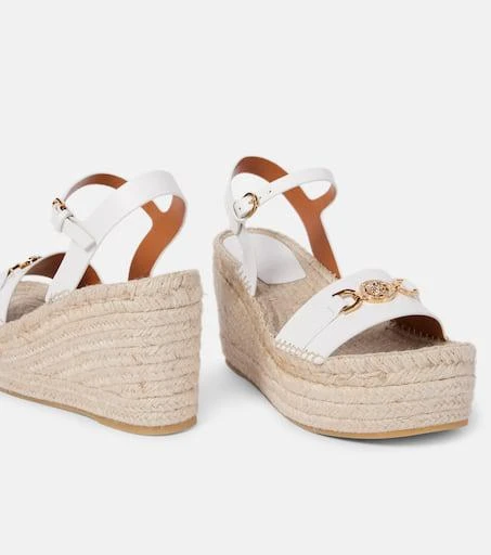 Versace Medusa 
95 leather espadrille wedges 6