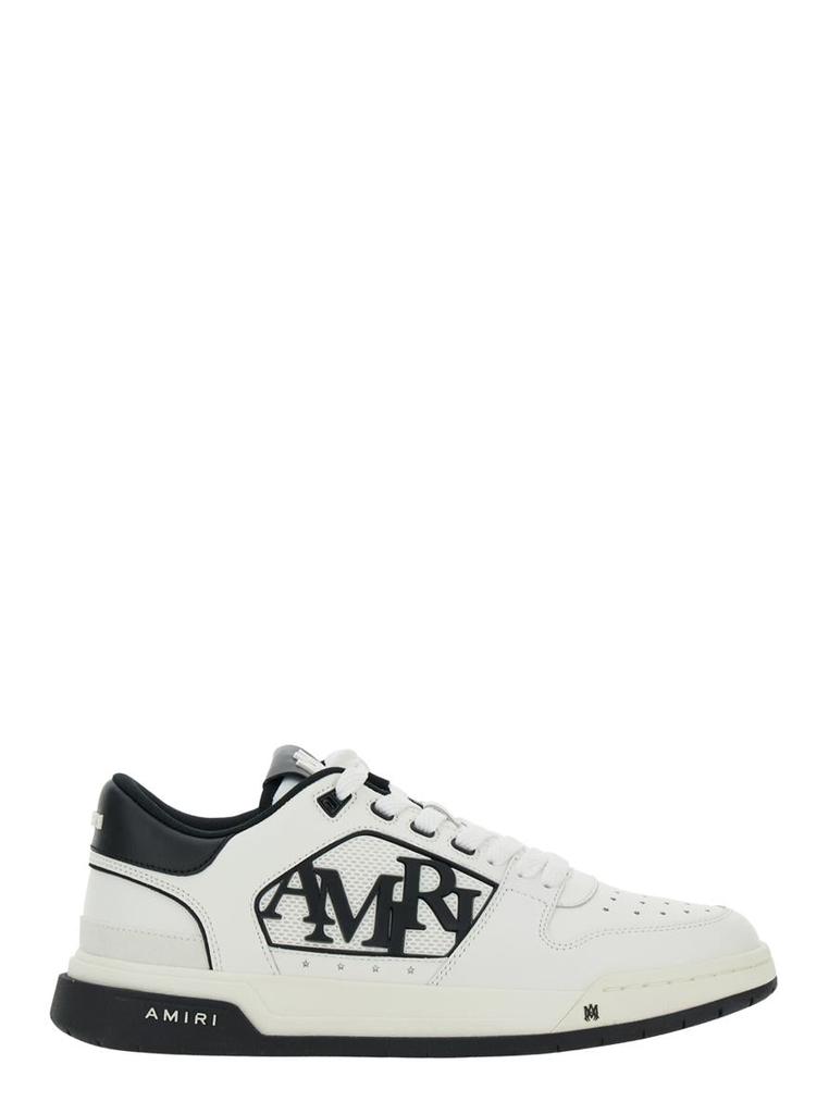 AMIRI White Low Top Sneakers With Logo Patch On The Side And Contrasting Heel With Logo Lettering In Leather Man