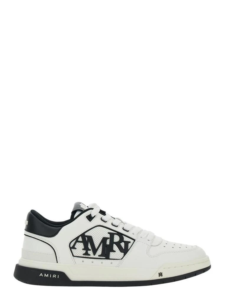 AMIRI White Low Top Sneakers With Logo Patch On The Side And Contrasting Heel With Logo Lettering In Leather Man 1