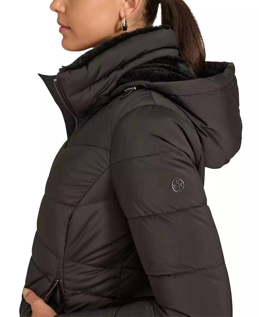 Calvin klein faux fur puffer jacket online