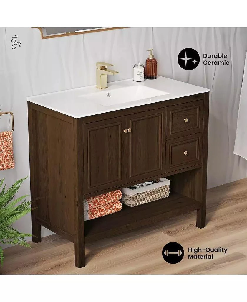 Swiss Madison Chateau 36" MDF Freestanding Bathroom Vanity with Sink Top 3