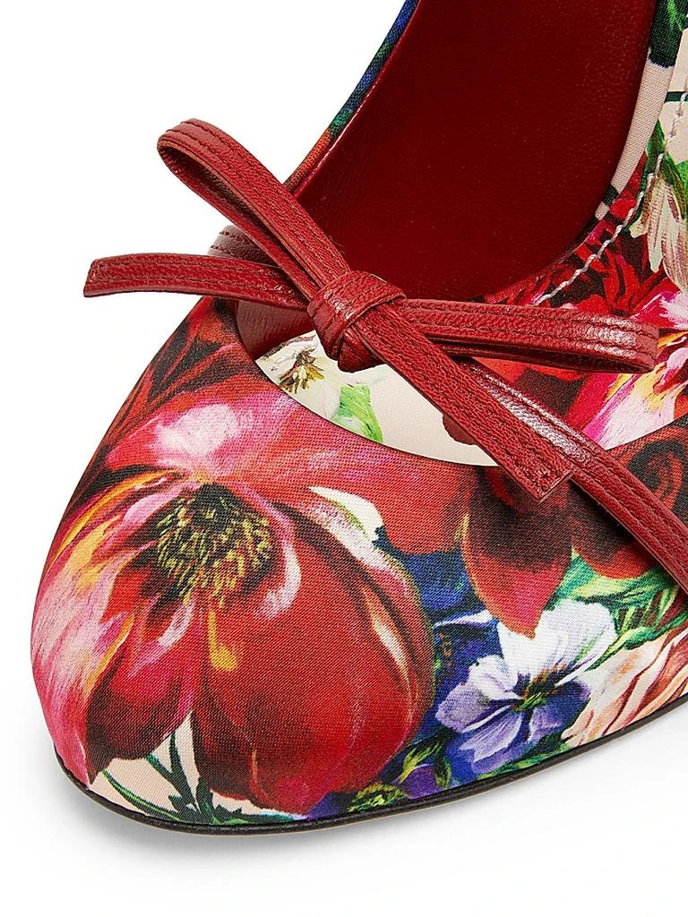 Dolce 
Gabbana 125MM Floral Bow Satin Platform Pumps 6