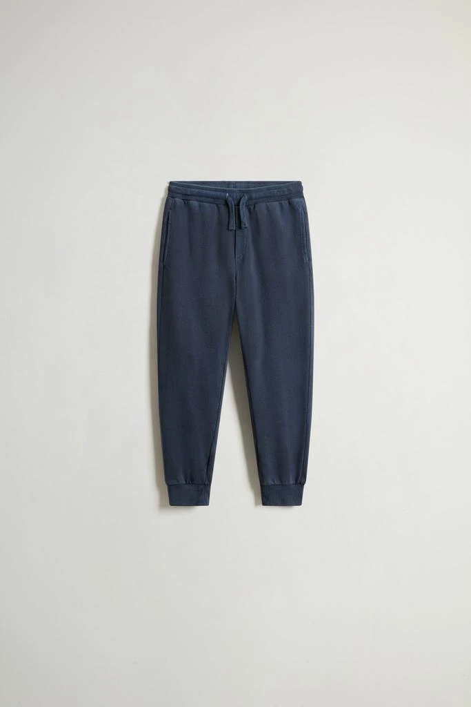Woolrich Garment-Dyed Pure Cotton Chinos - Boys - Blue 1