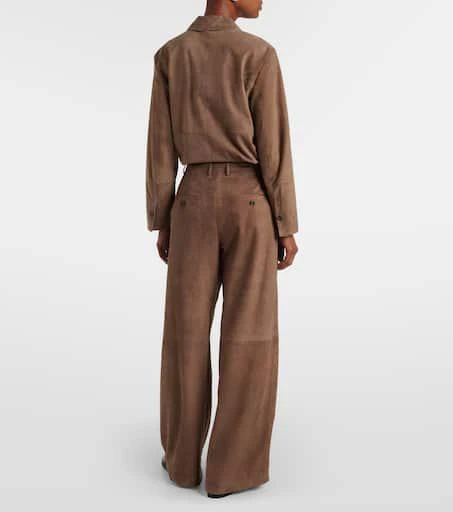Max Mara Brando high-rise suede wide-leg pants 3