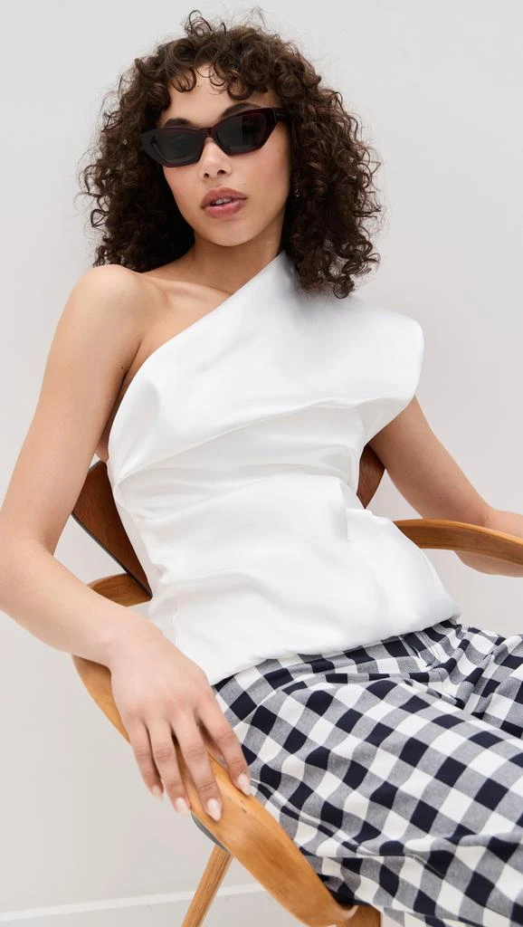 Marques Almeida Heavy Satin Sleeveless Fitted Draped Top 6