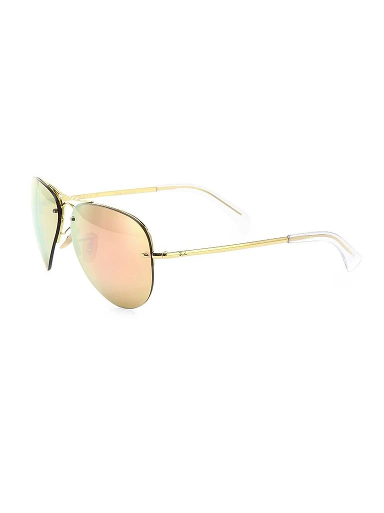 Ray-Ban RB3449 59MM Mirrored Semi-Rimless Aviator Sunglasses 2
