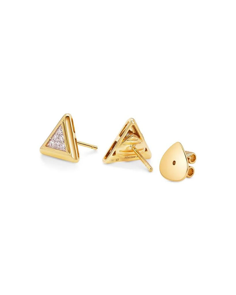 MARINA 18K Yellow Gold Triangolini Diamond Pavé Triangle Stud Earrings 5