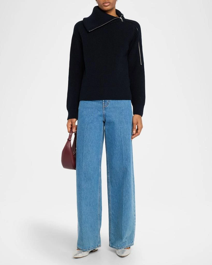 Dries Van Noten Talim Zipped Wool Turtleneck Sweater 2