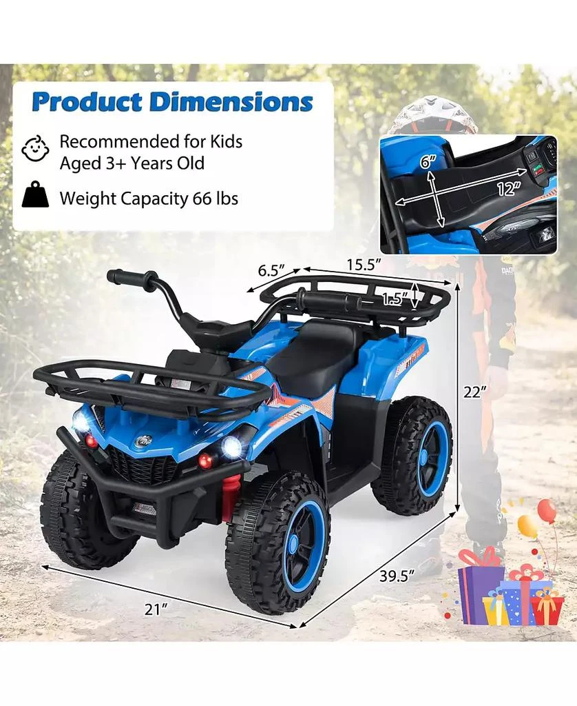 Mecale 24V Electric Ride On Quad with LED Headlights 3