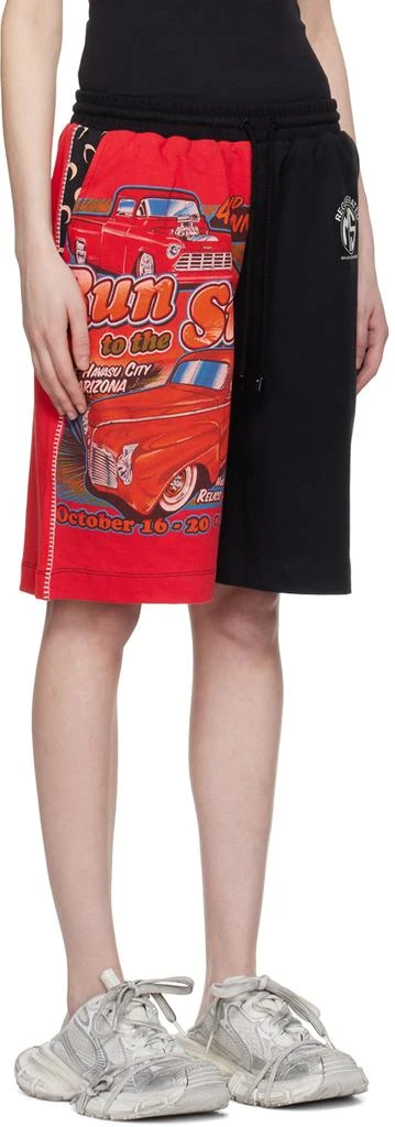 MARINE SERRE Red & Black Printed Shorts 2
