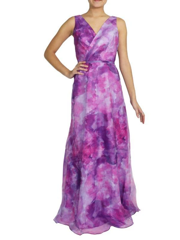 Rene Ruiz Collection Watercolor Organza Surplice Gown 1
