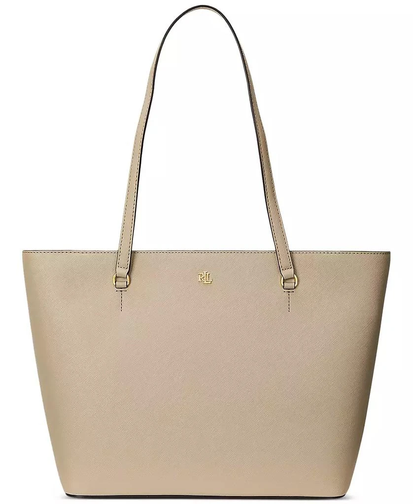 Ralph Lauren Crosshatch Leather Medium Karly Shopper Tote 1