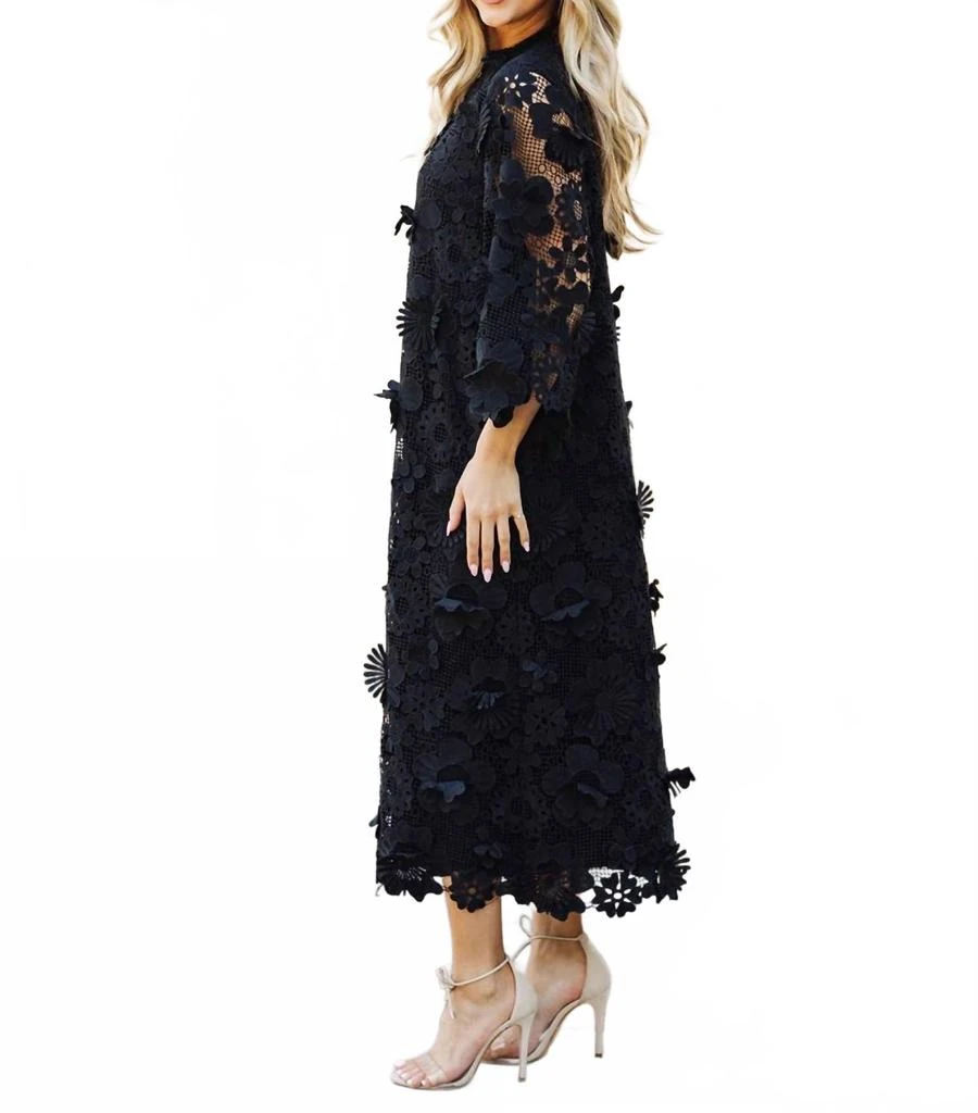 applique dress midi Dark Orange Floral Applique Collared Midi Dress – PinkBlush