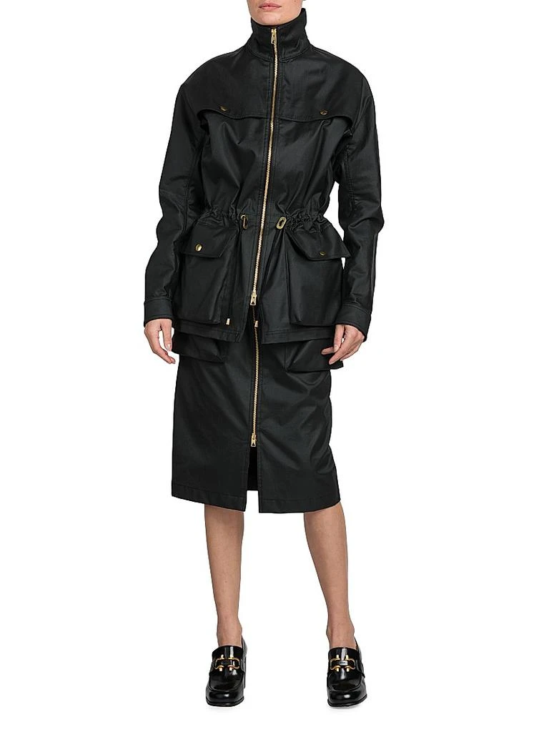 Bottega Veneta Coated Cotton Short Parka Jacket 6