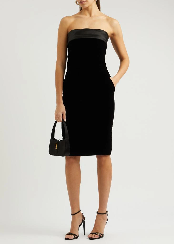Yves Saint Laurent Strapless velvet dress 4