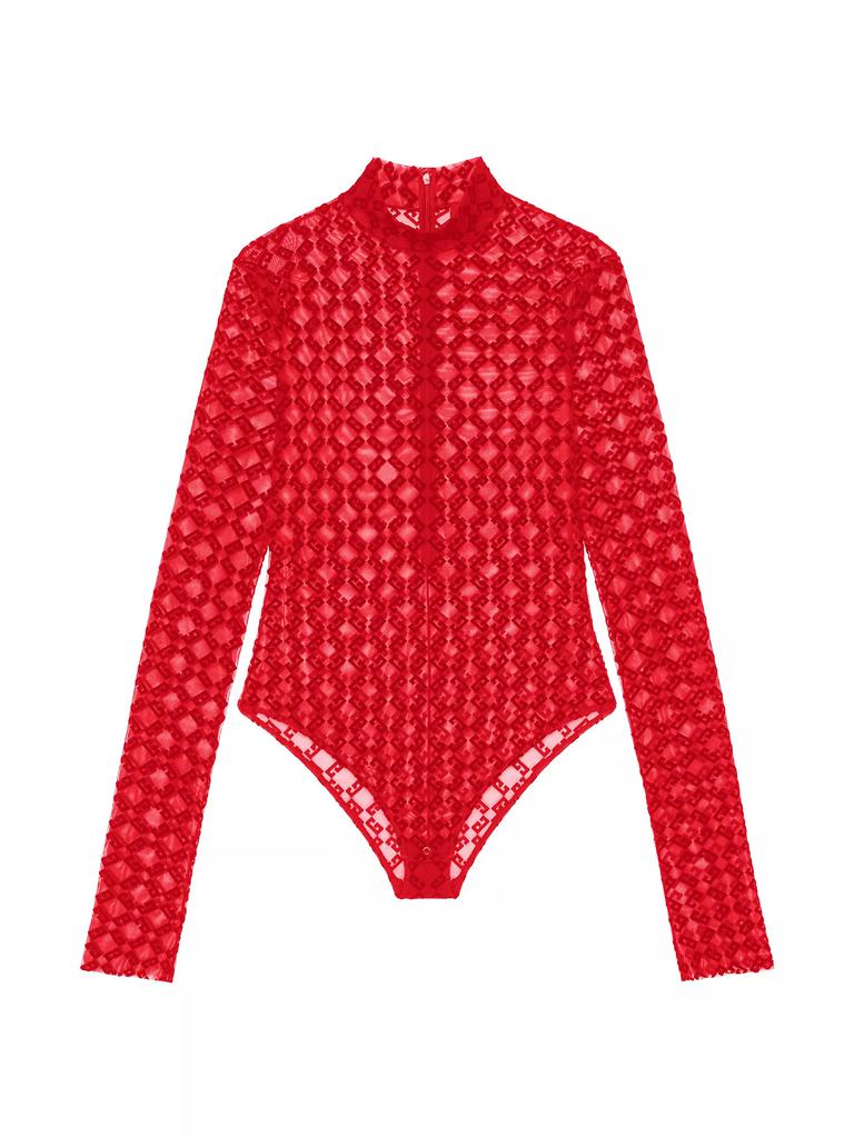Givenchy Bodysuit in Monogram Tulle - Tops - Free Shipping