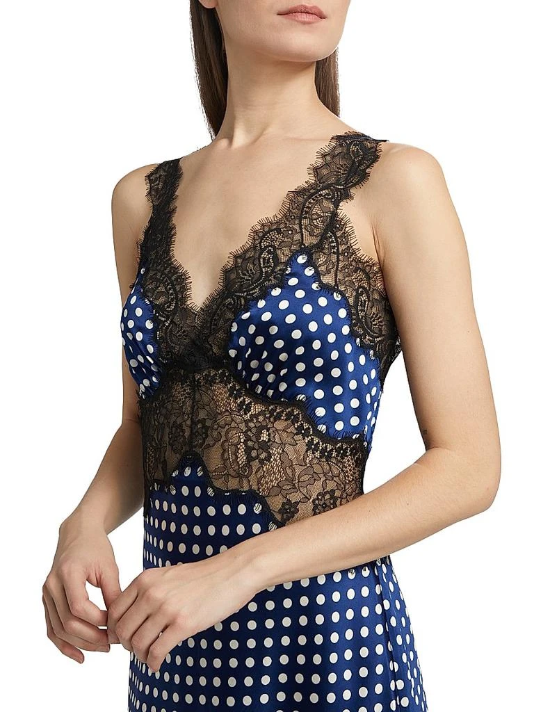 poppy lace dress Poppy Lace Trimmed Silk Dress M