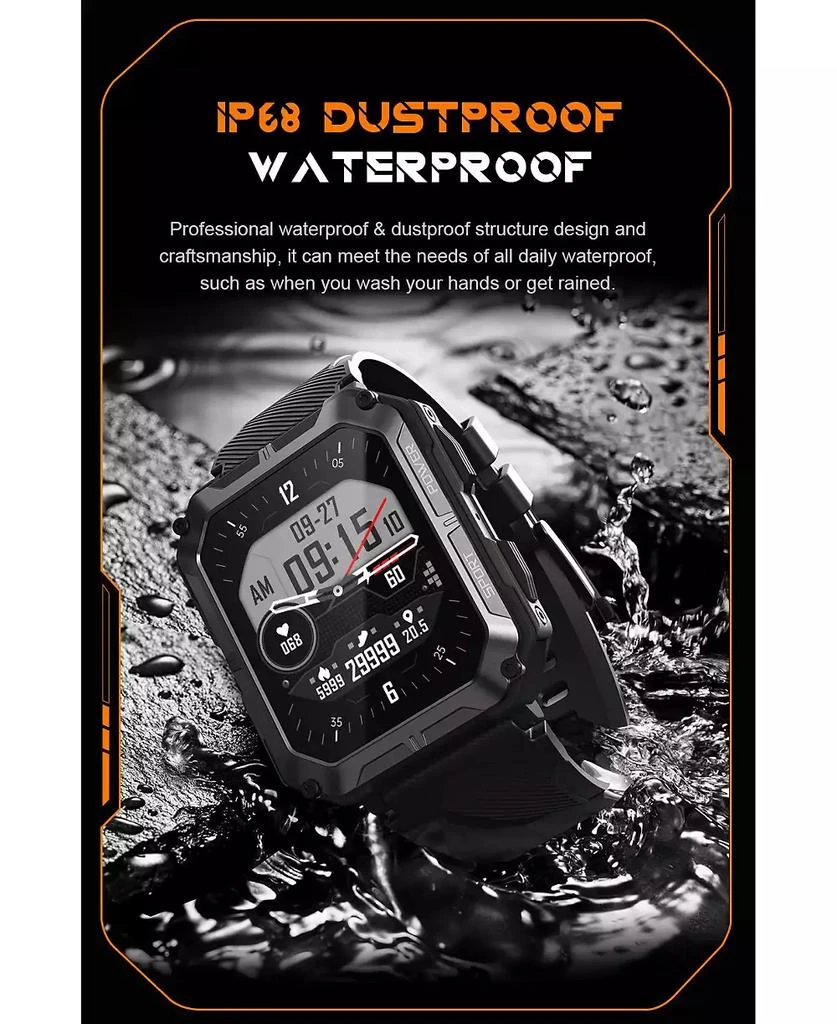 RUXING Smart 1.83'' Bluetooth Call Heart Rate Monitoring Information Push Smart Bracelet Outdoor Sports for Women Men -Orange 10