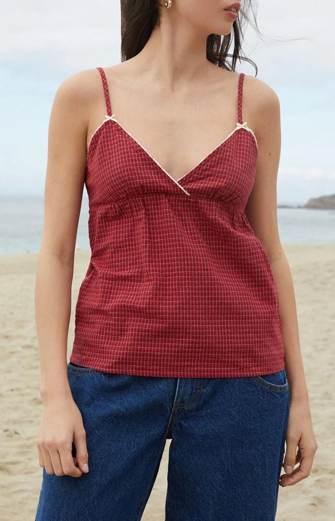 John Galt Red Plaid Edith Tank Top 1