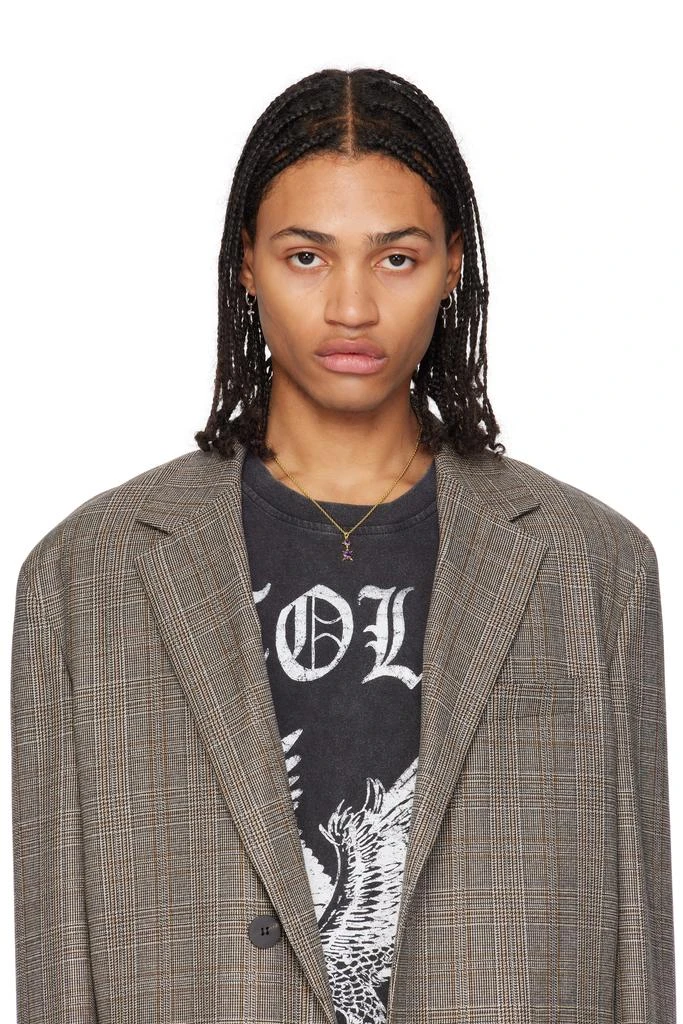 Stolen Girlfriends Club SSENSE Exclusive Silver Gothic Side Cross Anchor Earrings 3