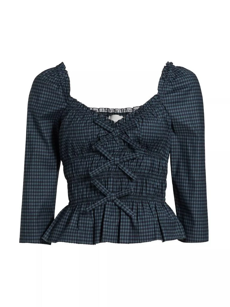 Reformation Lauryn Gingham Peplum Top 1