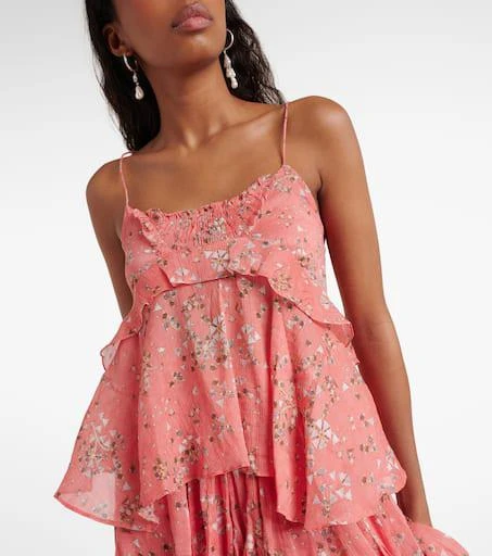 Isabel Marant Anissa floral cotton and silk tank top 5