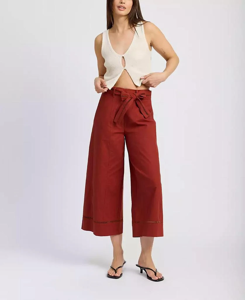 En Saison Women's Megumi Tie-Waist Mid-Rise Pants 1