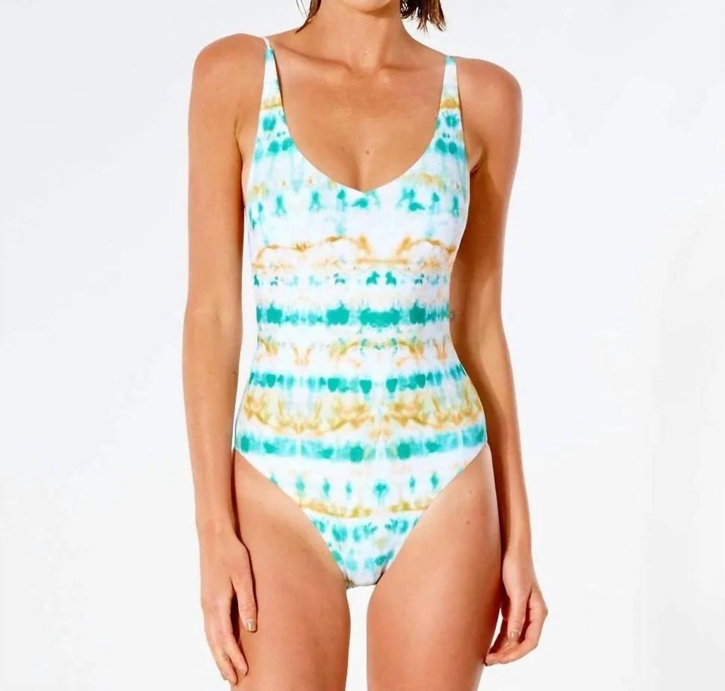 Rip Curl Summer Palm Good Coverage One Piece In Aquatic Dye
