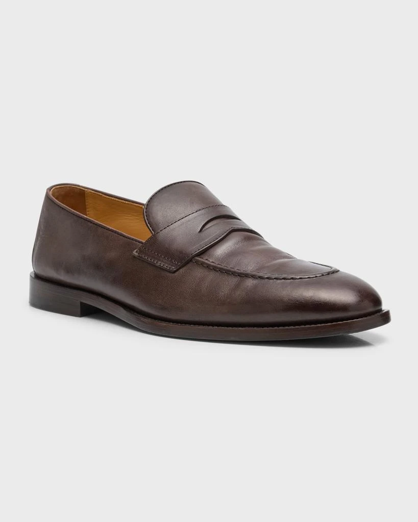 Brunello Cucinelli Men's Leather Penny Loafers 3