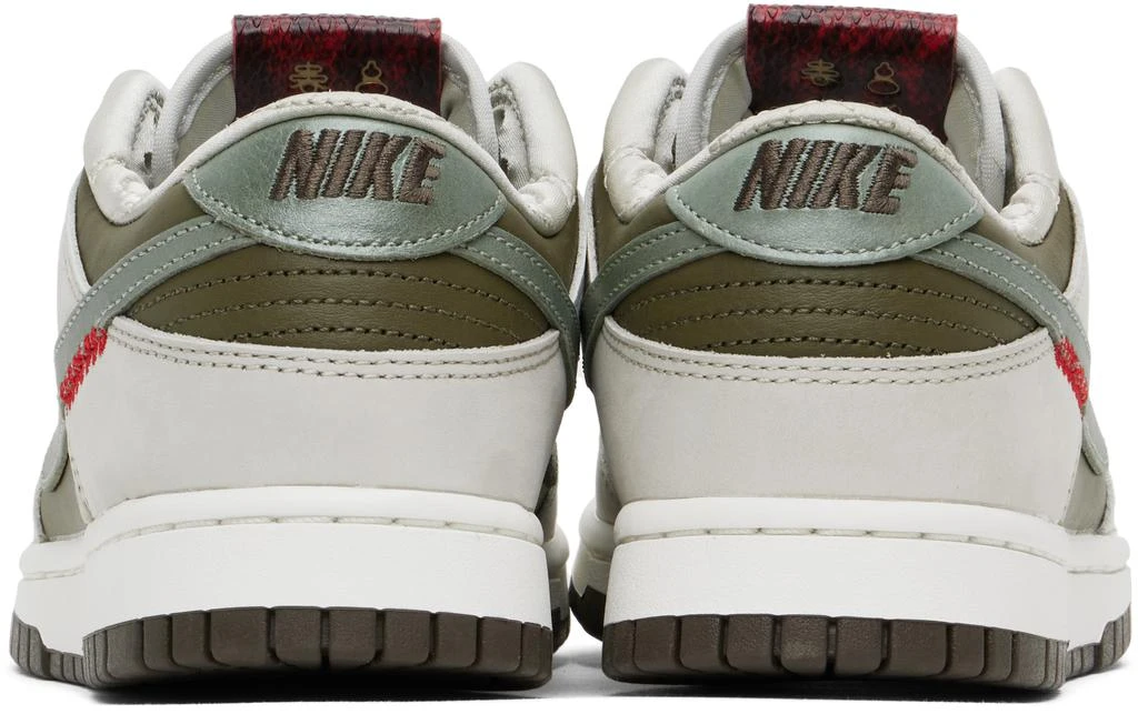 NIKE Khaki & Gray Dunk Low Retro 'Year of the Snake' Sneakers 2