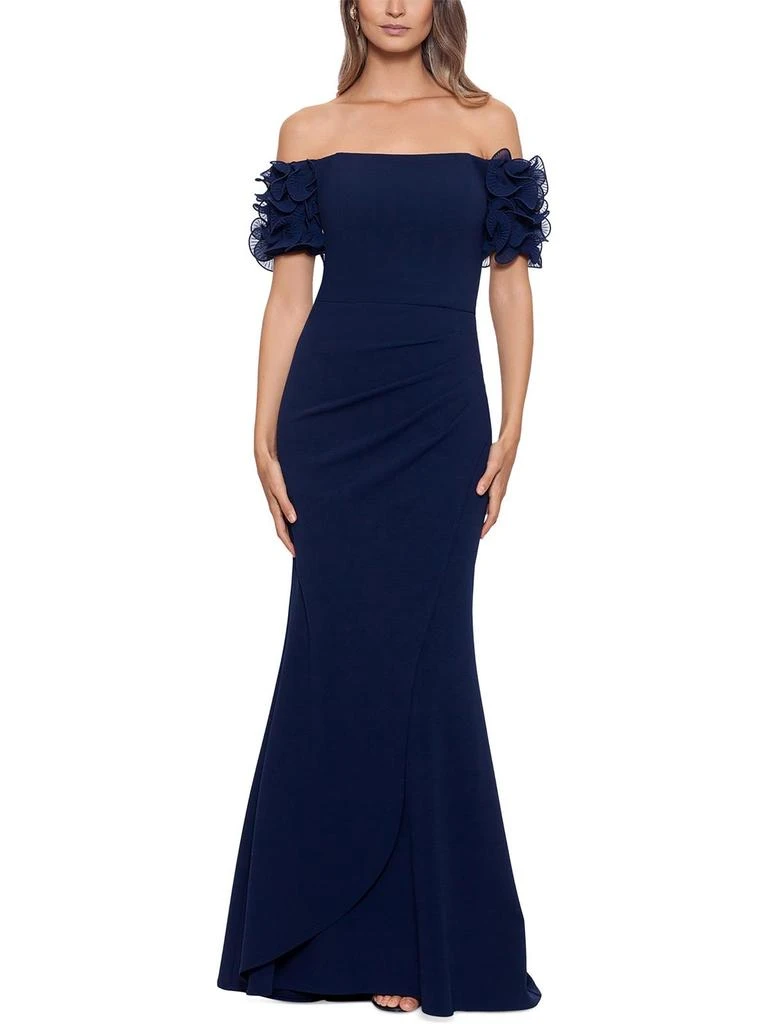 XSCAPE Womens Off-The-Shoulder Long Evening Dress 1