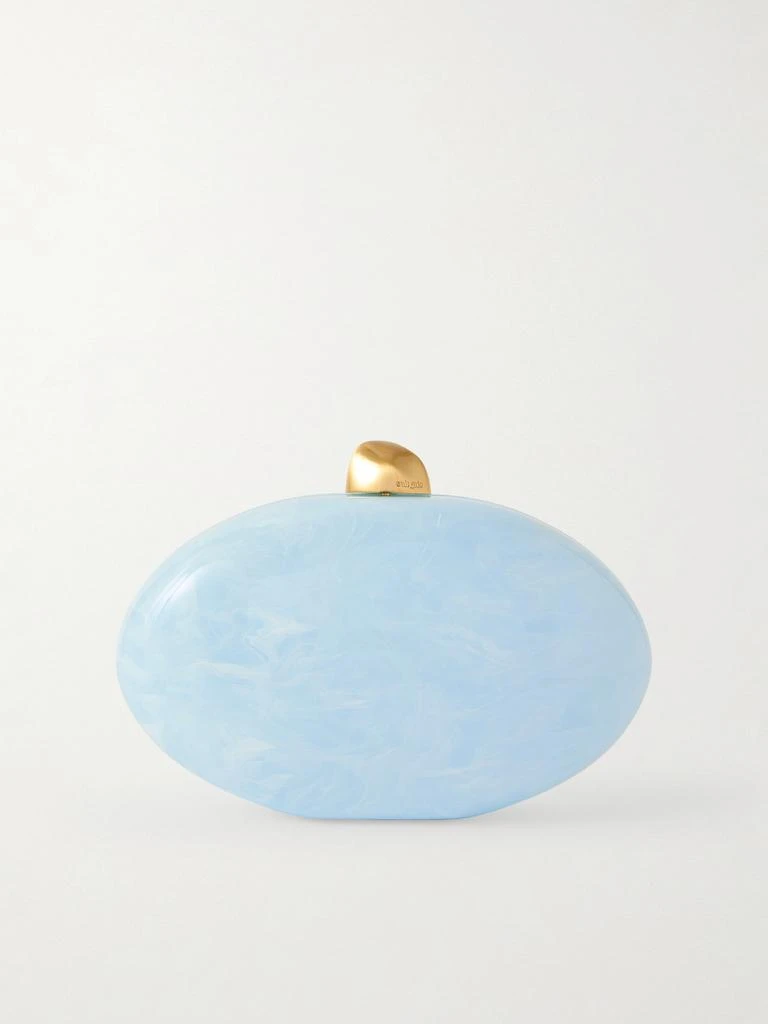 Cult Gaia Eviana Marbled Acrylic Clutch - Light blue