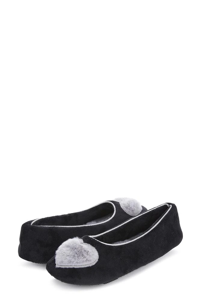FLOOPI Zoe Heart Ballerina Slipper with Faux Fur Lining 1