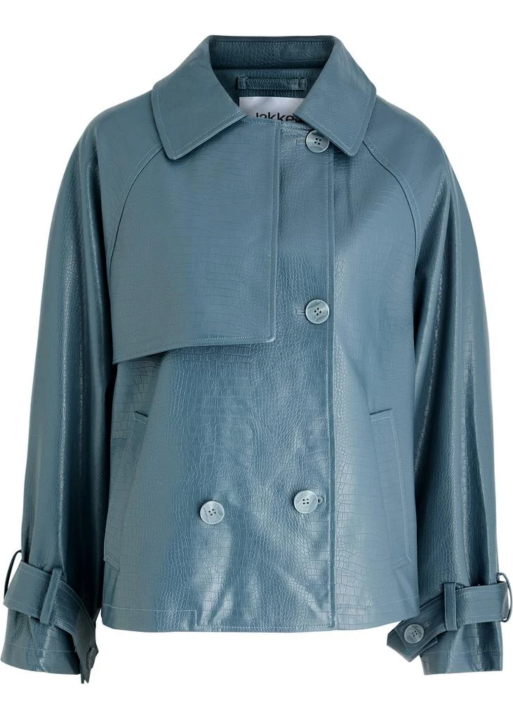 JAKKE Winnie faux leather short trench coat 3