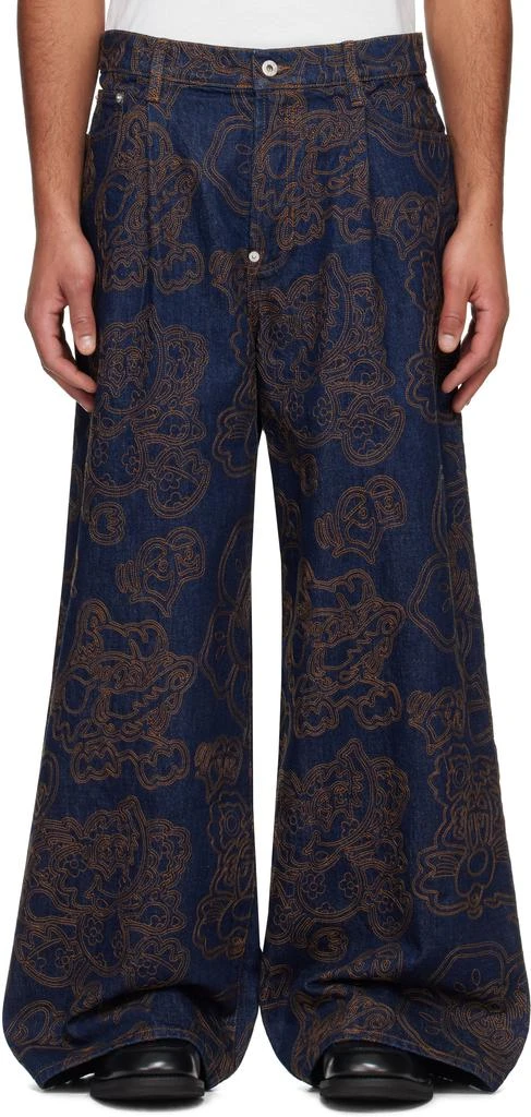 Kenzo Navy Kenzo Paris VERDY Edition Buggy Fit Jeans 1