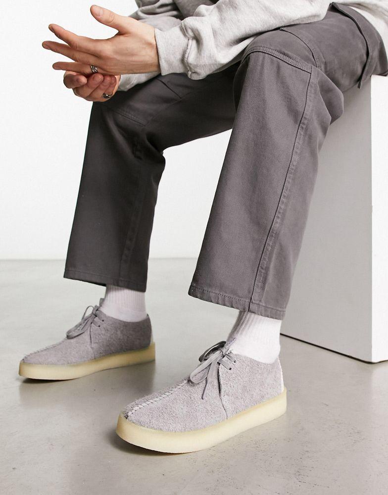 Clarks Clarks Originals Trek cup shoes in grey hairy suede