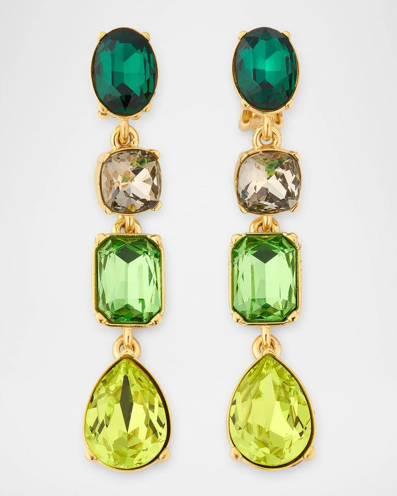 Oscar de la Renta Four Drop Crystal Earrings