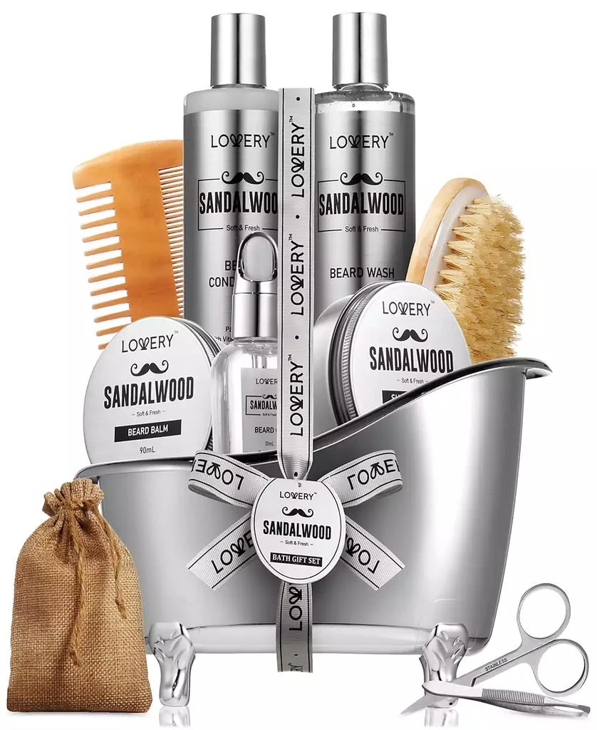 Lovery Men
s 10-Pc. Sandalwood Beard Grooming Gift Set
