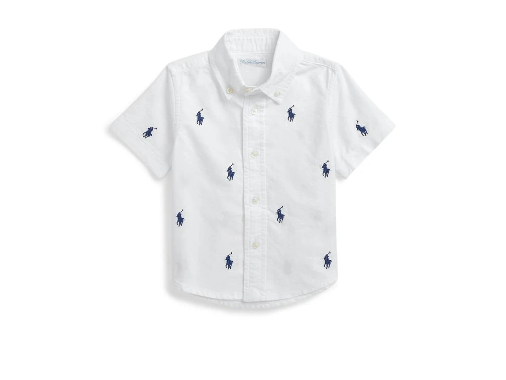 Ralph Lauren Polo Pony Oxford Short Sleeve Shirt (Infant)