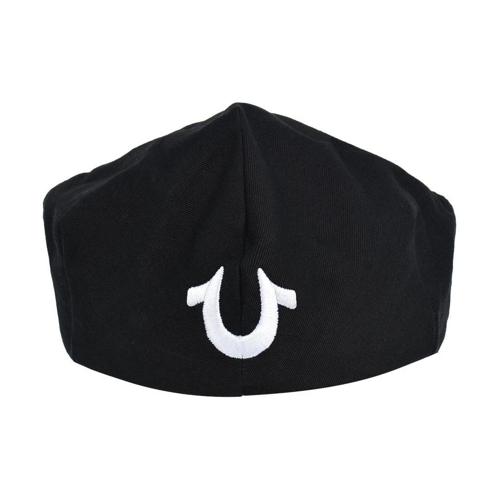 Concept One True Religion Flat Cap, Cotton Breathable Driving Newsboy Hat with Horseshoe Woven Logo, Black 2