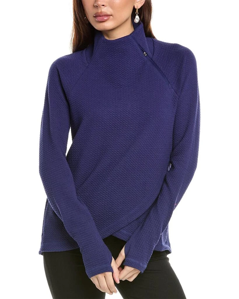 IBKUL Popcorn Stitch Asymmetrical Zip Pullover 1