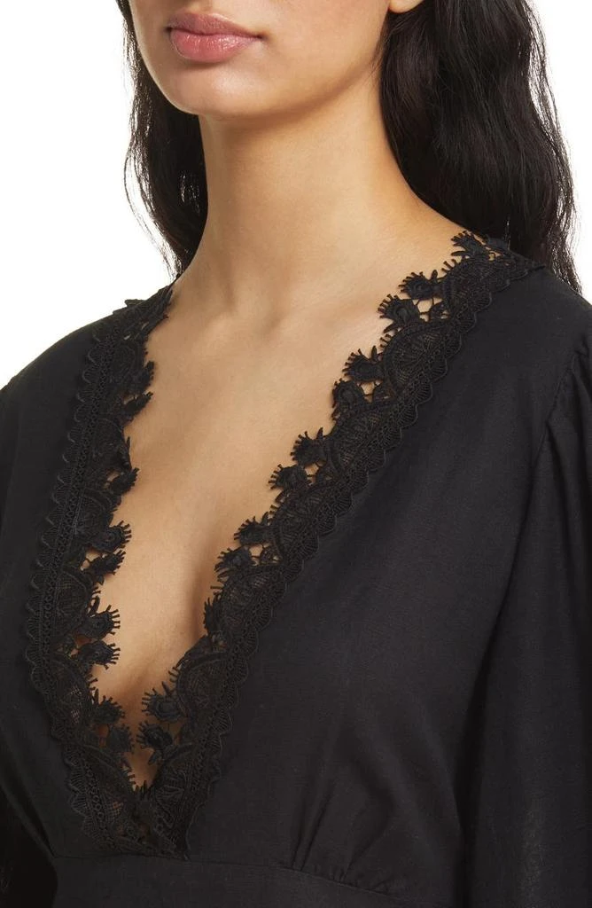 Shop Lace Trim Long Sleeve Linen & Cotton Minidress on Sale at BeyondStyle   Get 61% Off Lace Trim Long Sleeve Linen & Cotton Minidress with  Limited-Time Flash Deals, Exclusive Discounts, and