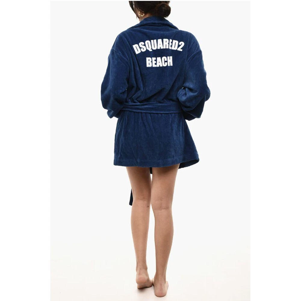 DSQUARED2 Cotton Terry Beach Bathrobe With Embroidery 2