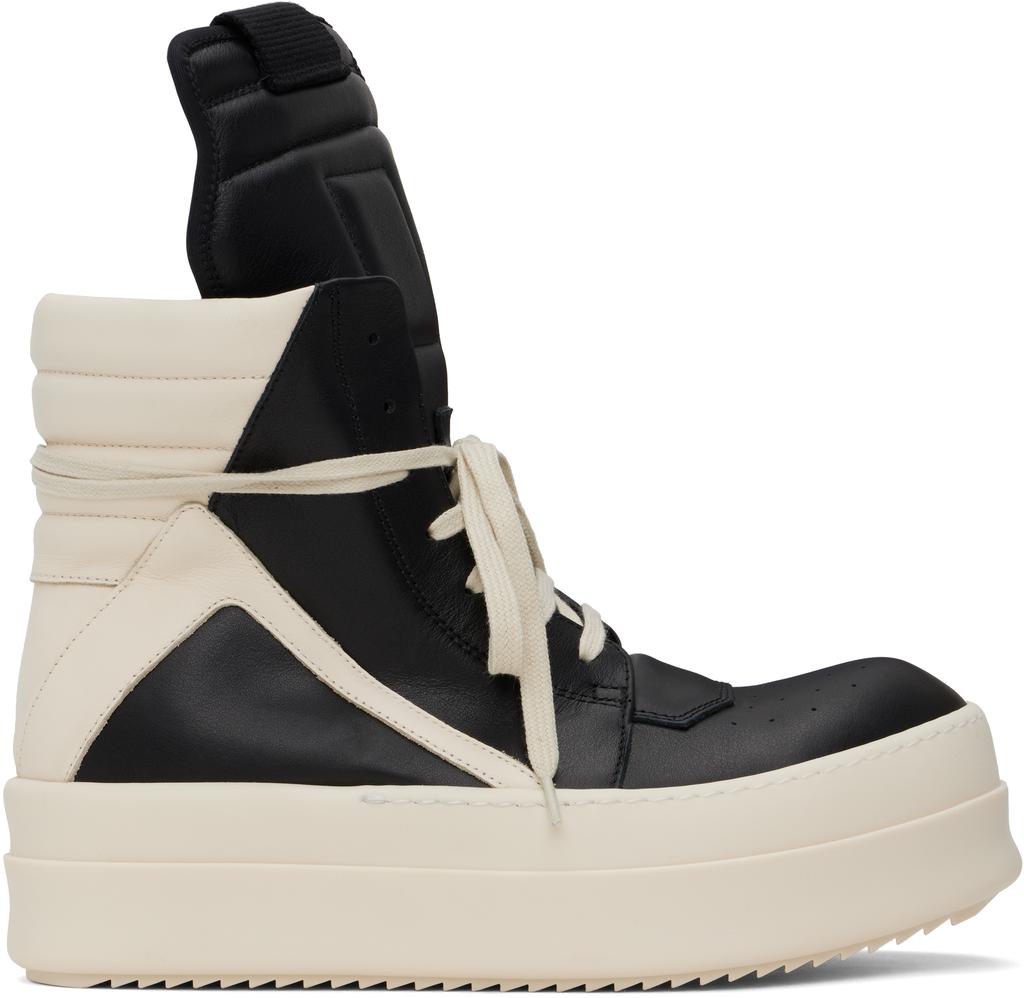 Rick Owens Black & Off-White Hollywood Mega Bumper Geobasket Rick Owens Black & Off-White Hollywood Mega Bumper Geobasket
