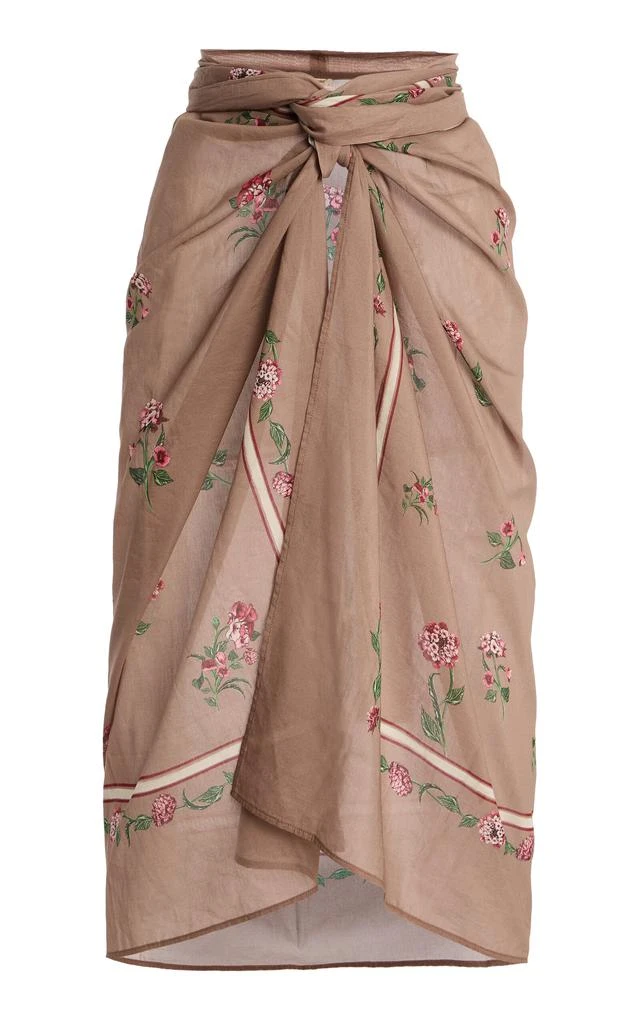 Agua by Agua Bendita Agua by Agua Bendita Lavanda Quebrada Cotton-Silk Pareo - Moda Operandi