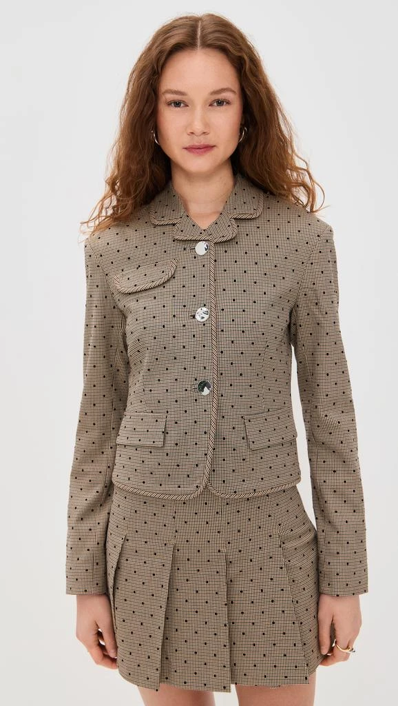 Ganni Flock Check Suiting Blazer 6