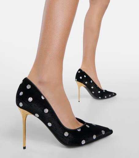 Balmain Ruby polka-dot velvet pumps 3