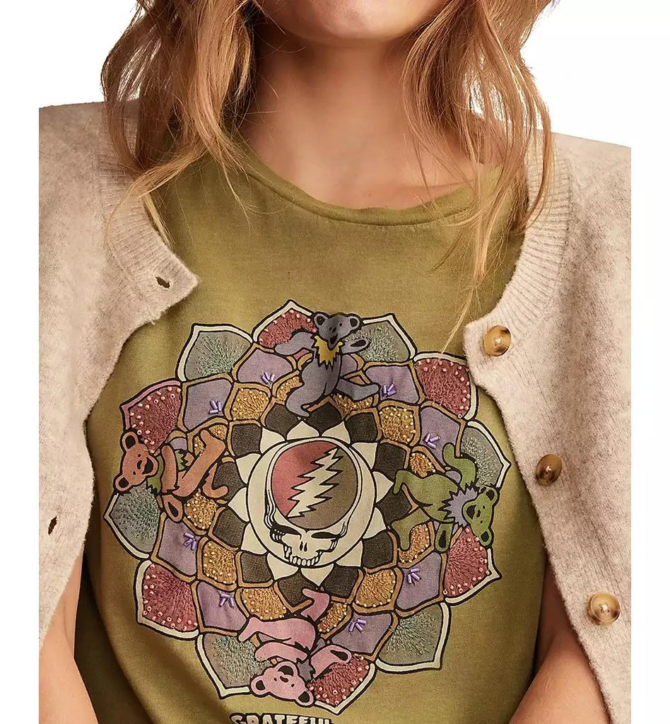Lucky Brand Women's Cotton Grateful Dead Lotus Tee 3