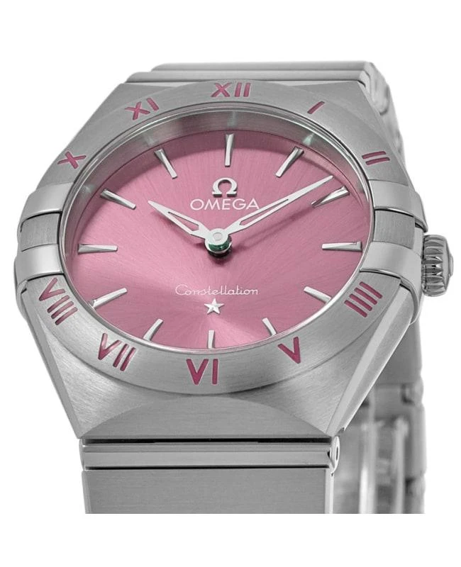 Omega Omega Constellation Quartz 28 MM Brushed Rose Dial Steel Women's Watch 131.10.28.60.11.001 2
